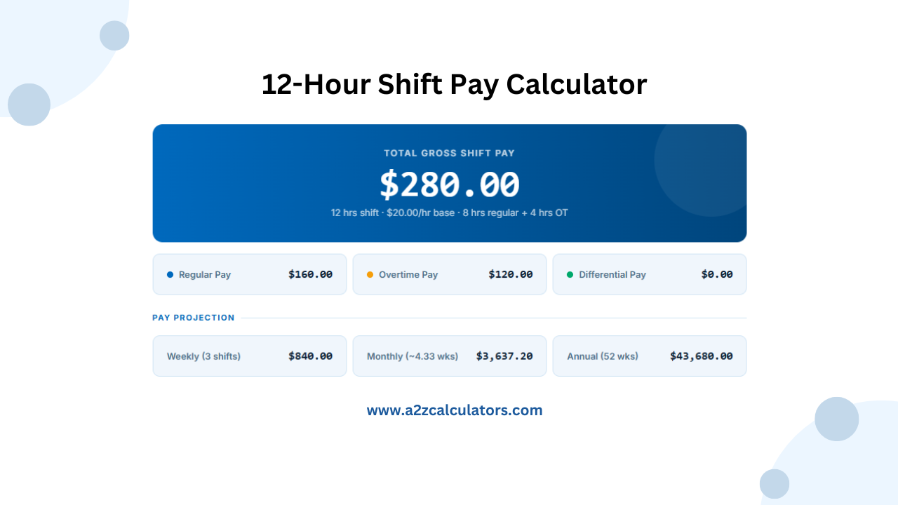 12-Hour Shift Pay Calculator