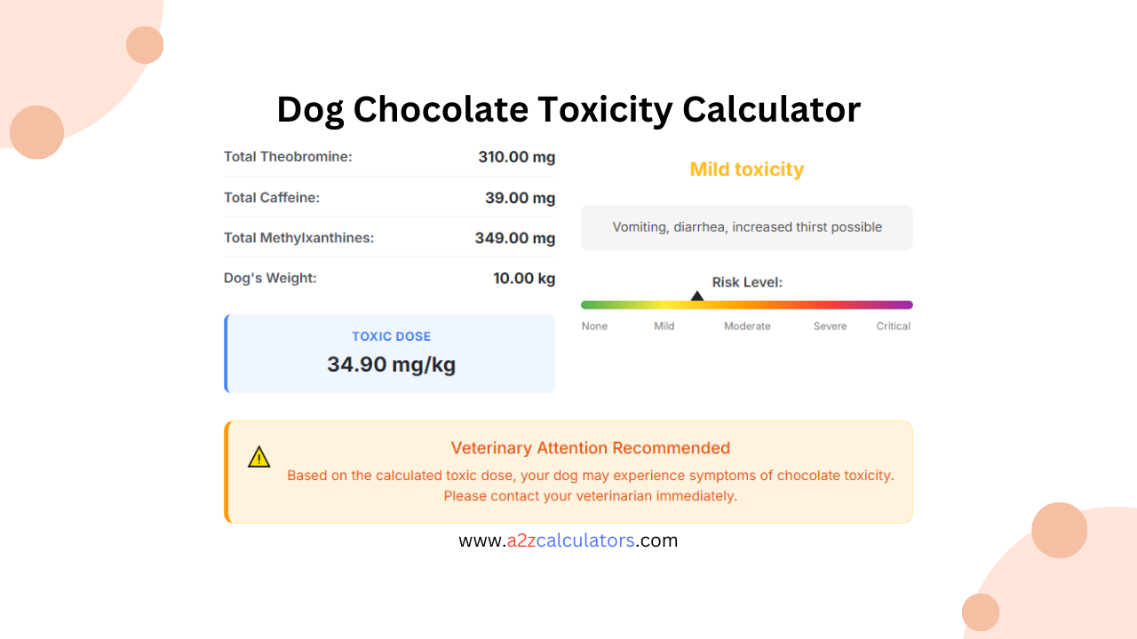Dog Chocolate Toxicity Calculator