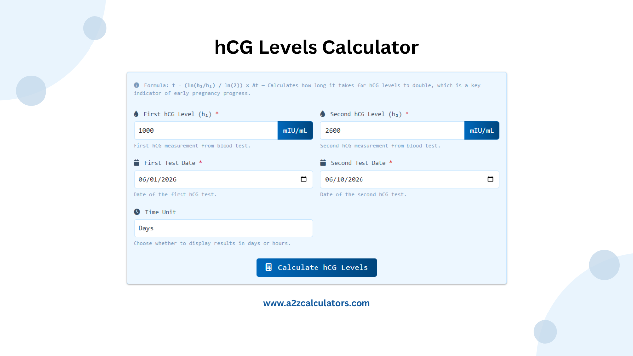 hCG Levels Calculator