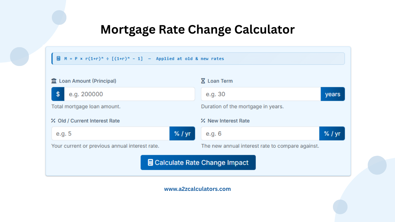 Mortgage Rate Change Calculator