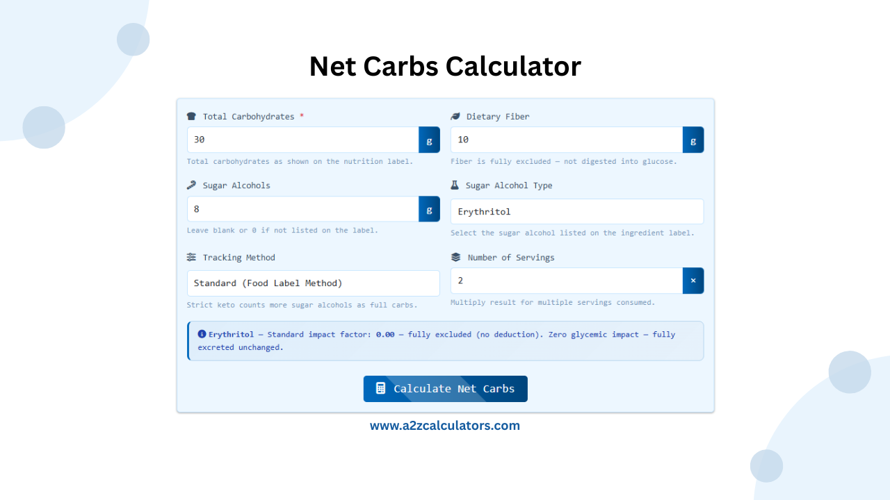 Net Carbs Calculator