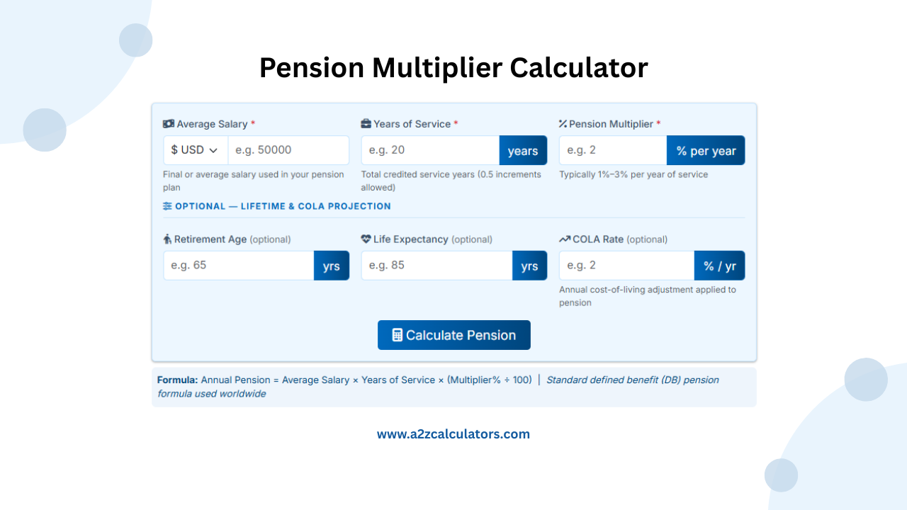Multiplier Gen Math Pension Multiplier Calculator