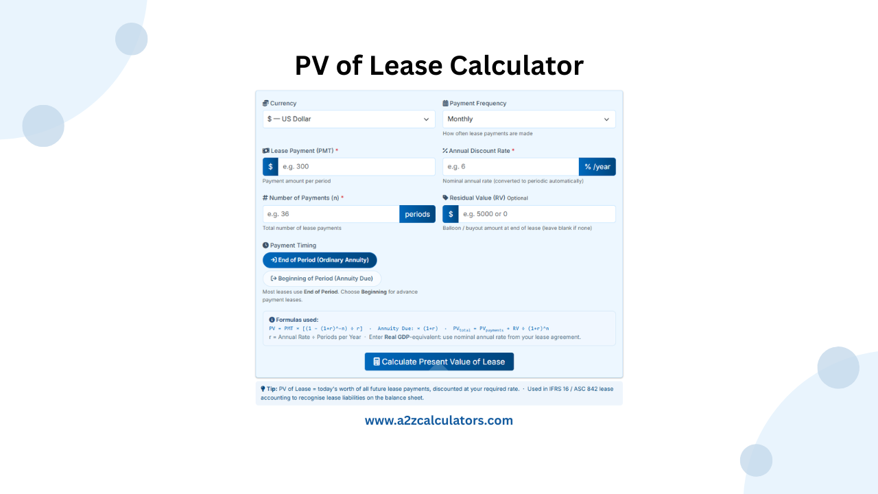 PV of Lease Calculator