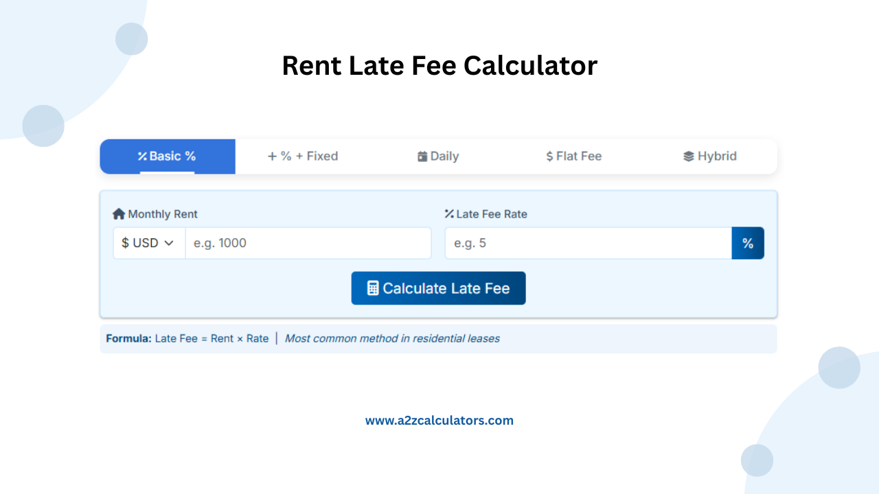 Rent Late Fee Calculator