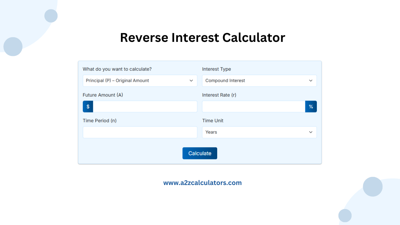 Reverse Interest Calculator