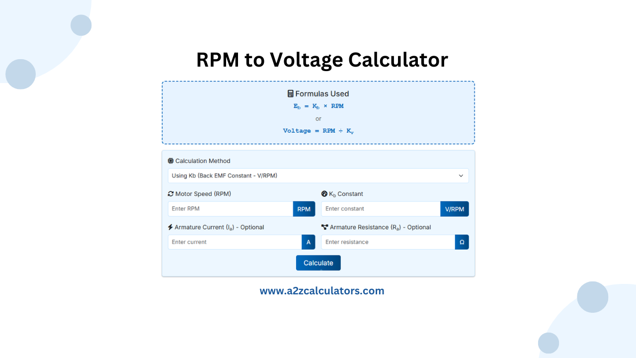 RPM to Voltage Calculator