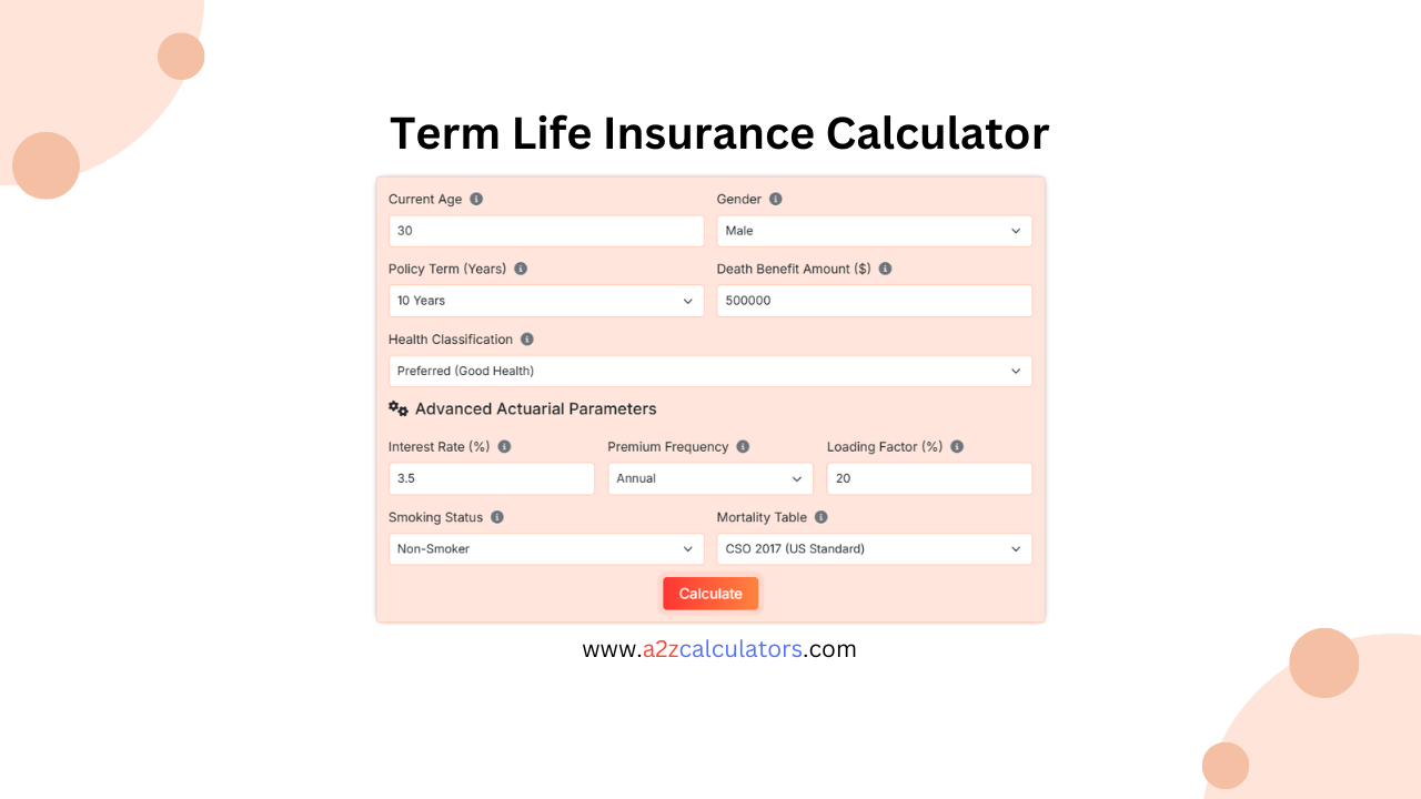 Term Life Insurance Calculator