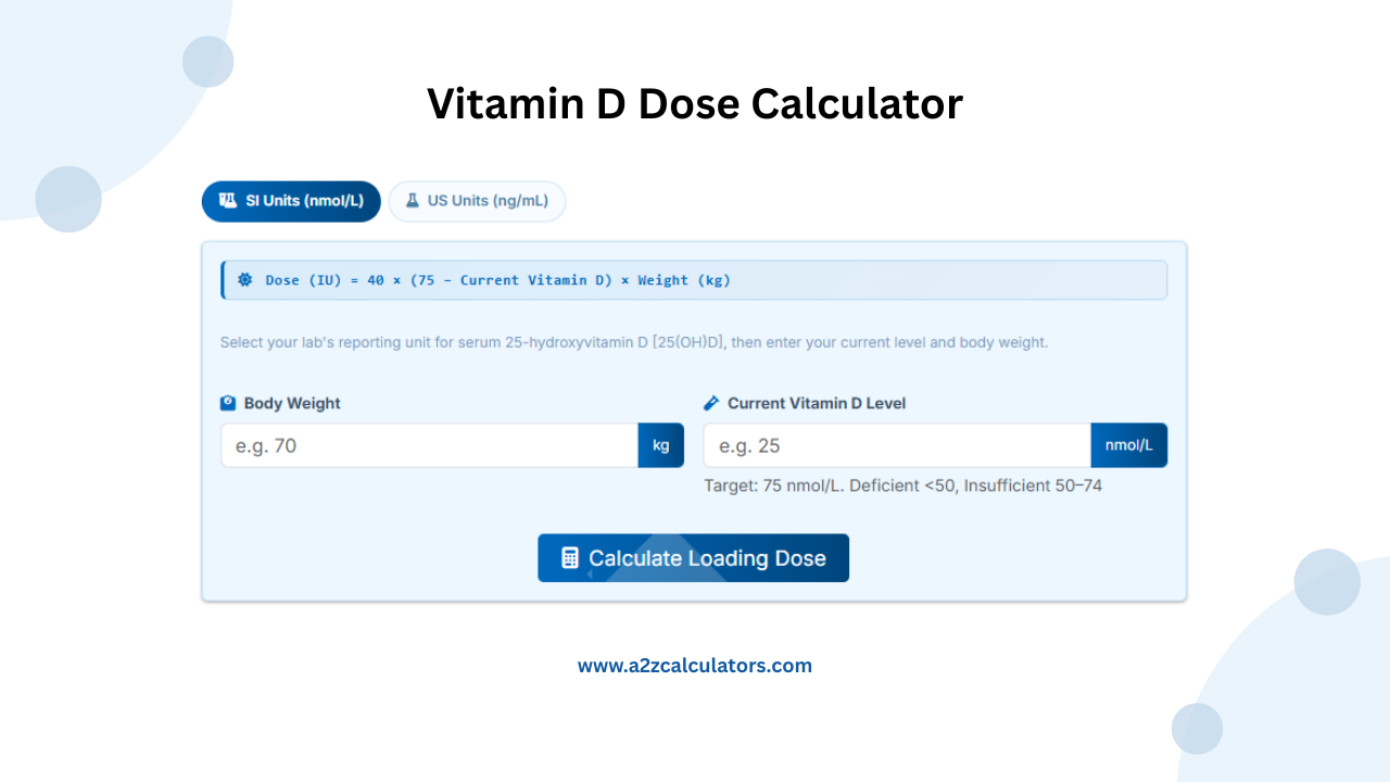 Vitamin D Dose Calculator